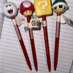 Super Mario Pens, 4, Collectible Licensed Nintendo pens, NWT