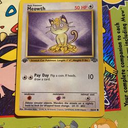 MEOWTH - 56/64 - 1st Edition Jungle - Pokemon Card - LP