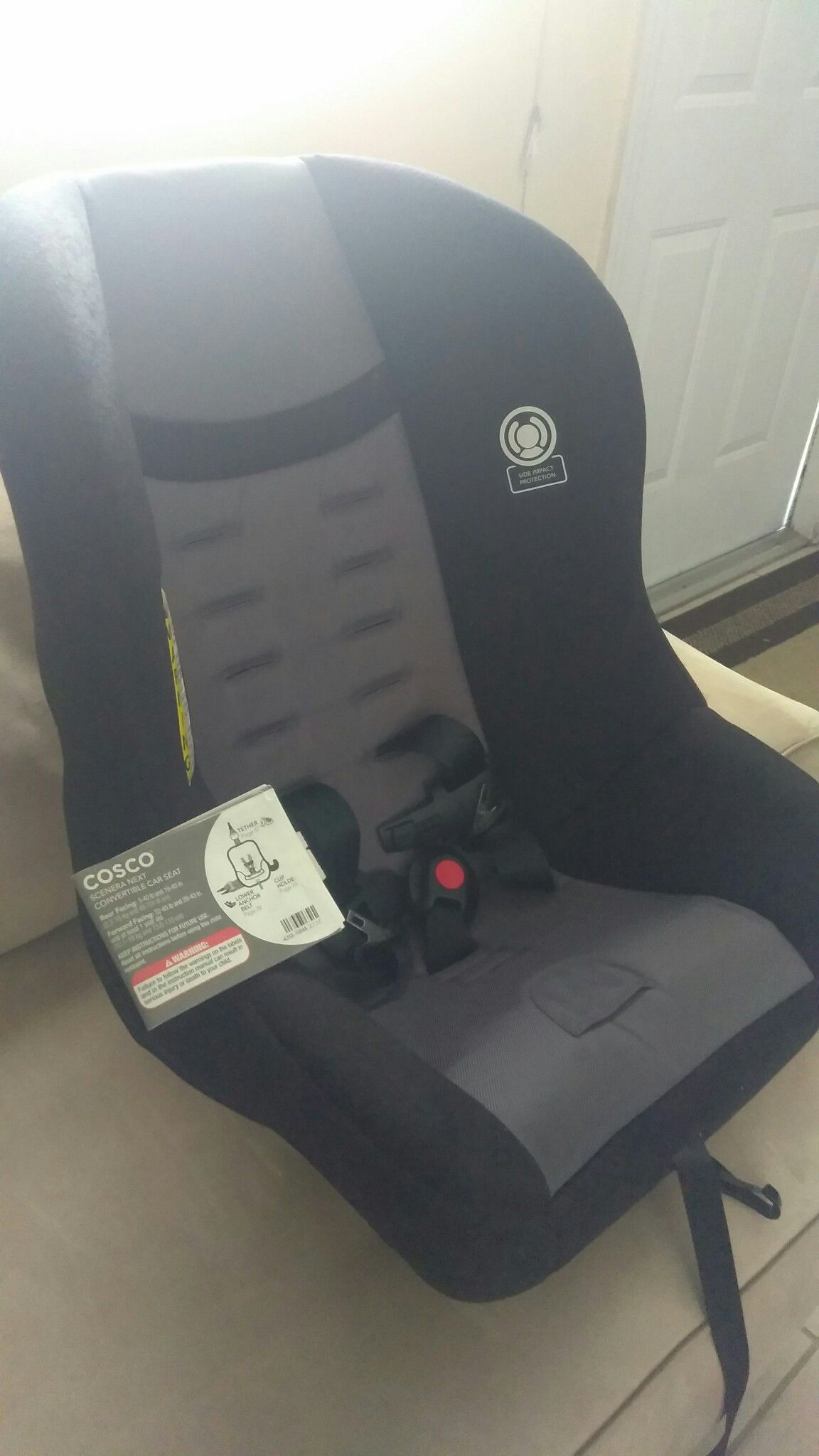 New baby car seat has never been used comes with instructions.
