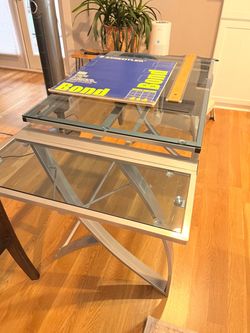 Glass Top Drafting Table with Adjustable Surface