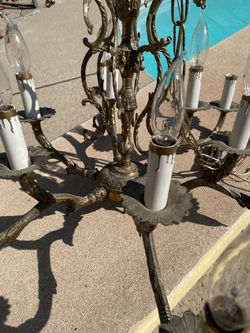 Vintage brass ceiling chandelier
