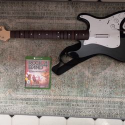 Xbox One Guitar Controller And Rock Band 4 Game