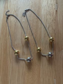 Two , Adjustable,  Gold  And silver  Necklaces. 2 For One Price  All Stainless Steel. Will Never Tarnish 