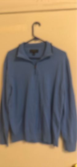 Blue Quarter-Zip Pullover Sweater