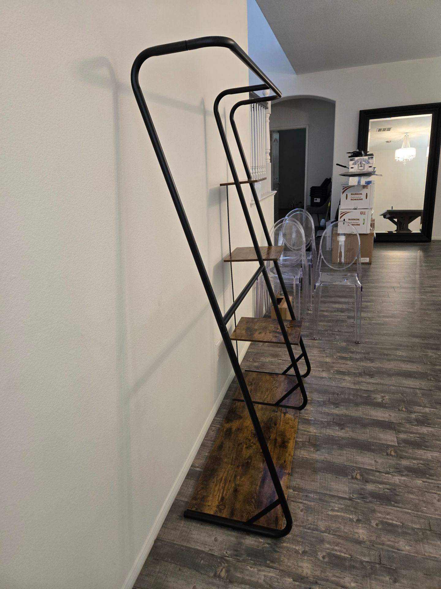 Clothing rack with shelves (like new)