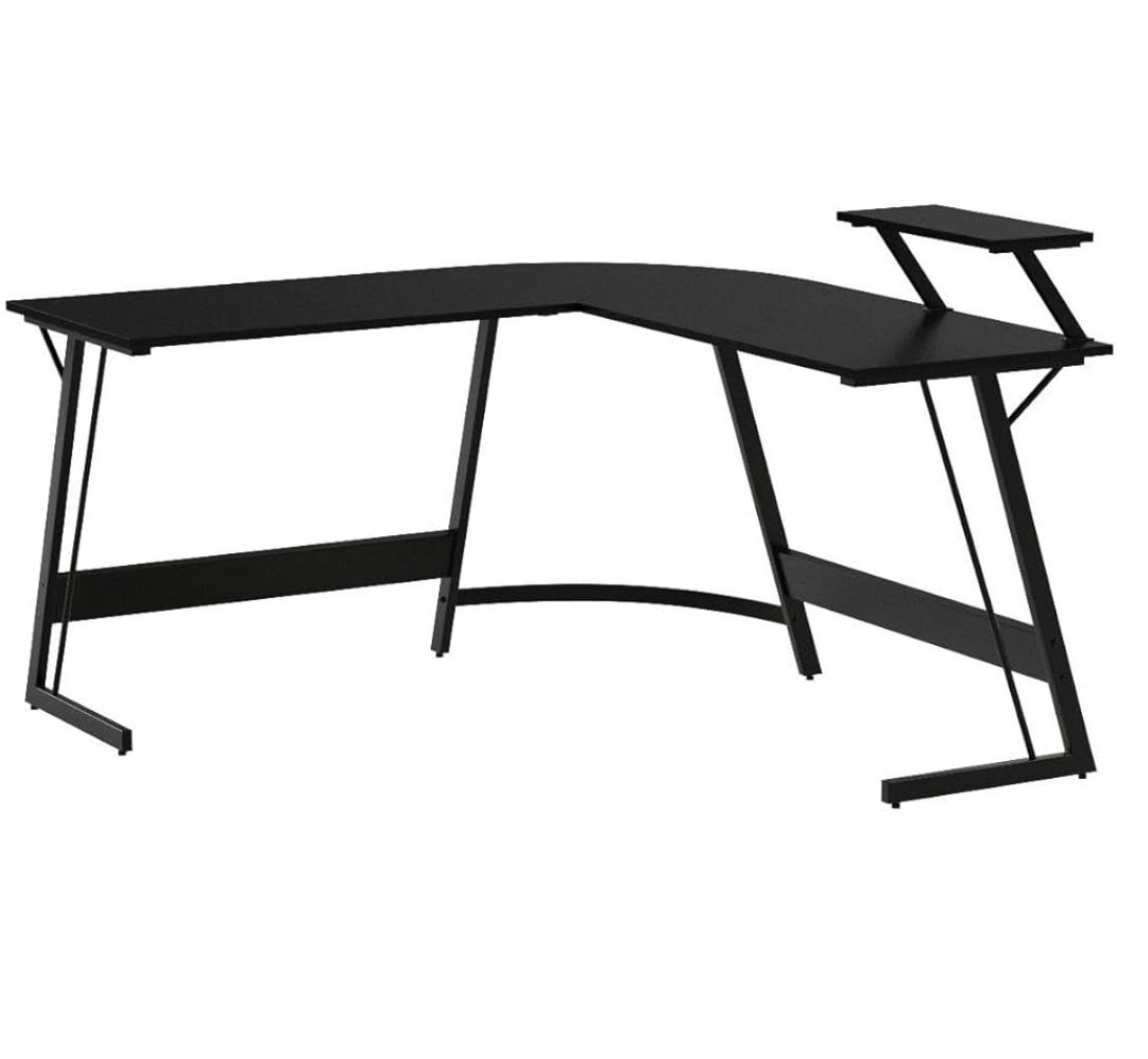 L Shaped Desk, Computer Corner Desk, Gaming Desk with Monitor Stand