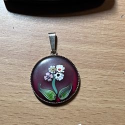925 Sterling Silver Pendant  Millefiori 