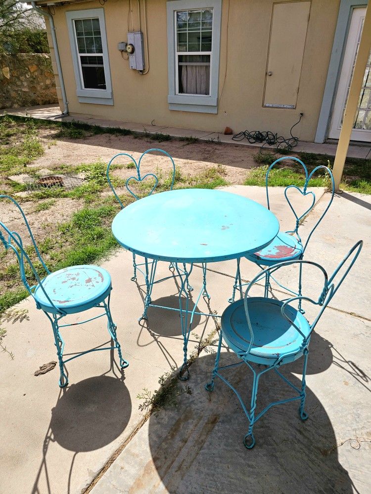 Vintage Ice Cream Parlor Table & Chair Set