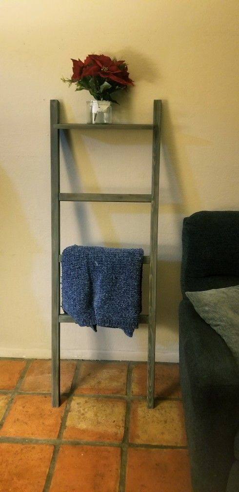 Blanket Ladder w/ Shelf