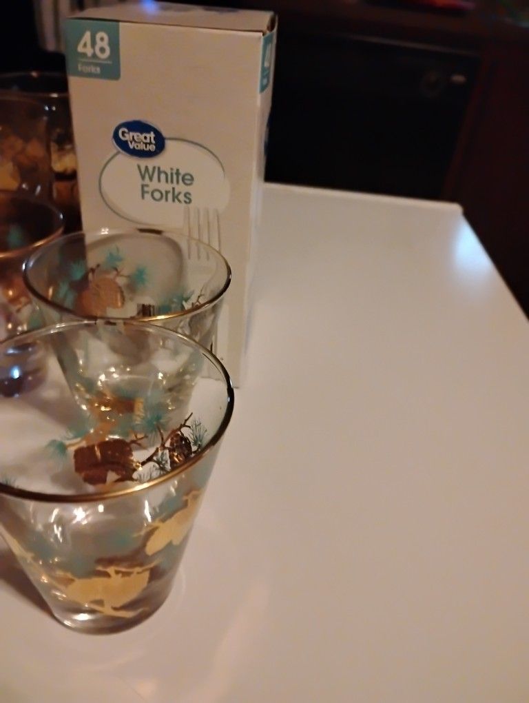 4 Vintage Libby Low-ball Glasses 