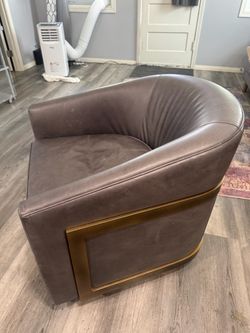 Restoration hardware Reginald swivel leather chair