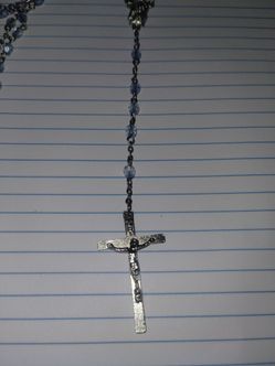 Baby blue beaded rosary