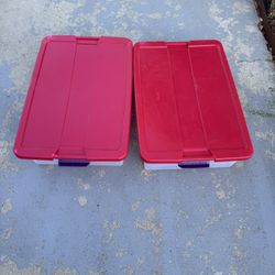 2 Sterilite low profile storage boxes 