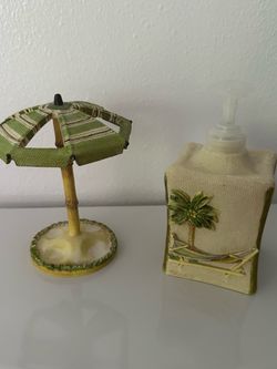 Paradise beach umbrella & soap dispenser set