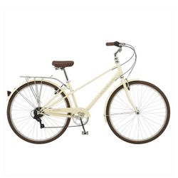 Schwinn 700c Admiral Hybrid Bike, Speeds, Cream