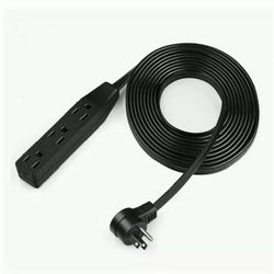 15FT 3-Outlet Flat Extension Cord Grounded Extension Cord with Multiple Outlets 3 Prong Outlet Extender Flat Plug Power Strip Indoor Extension Cord 1