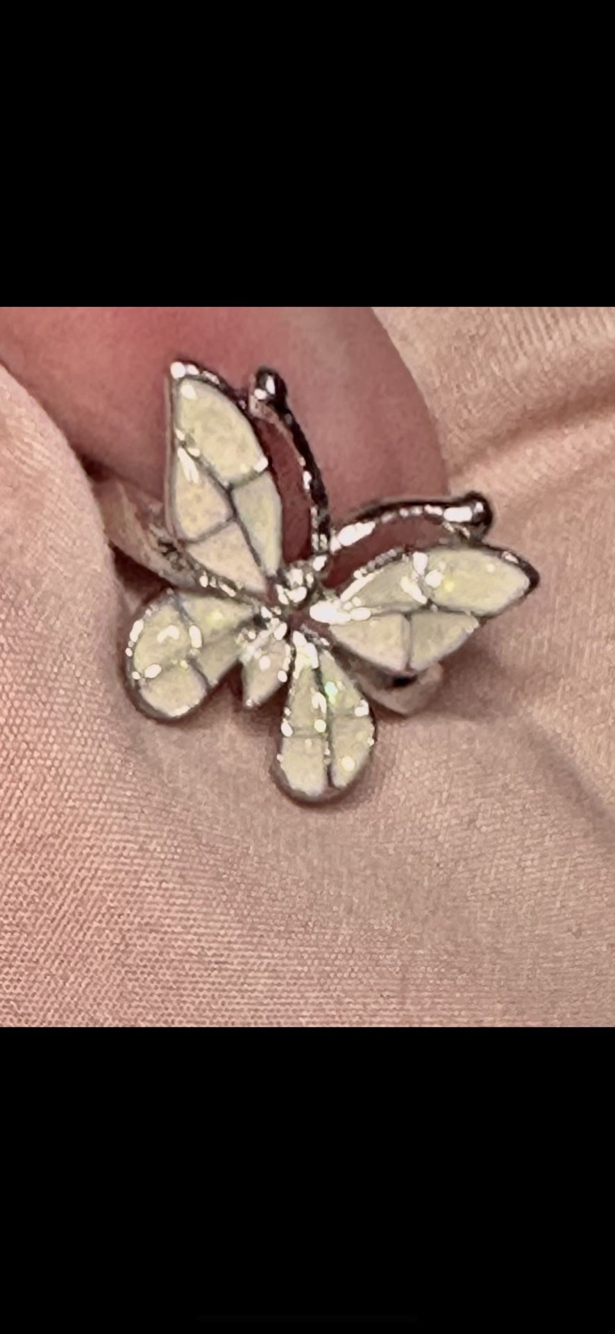 Breathtaking Unique Sparkling BUTTERFLY OPAL Set In 925 Sterling Silver Radiant Women’s Brand New Sparkling Ring