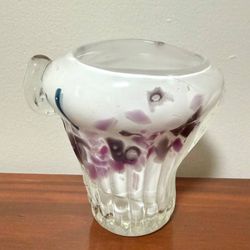 Vintage Antique Murano Venetian Hand Blown Art Glass Vase Bowl