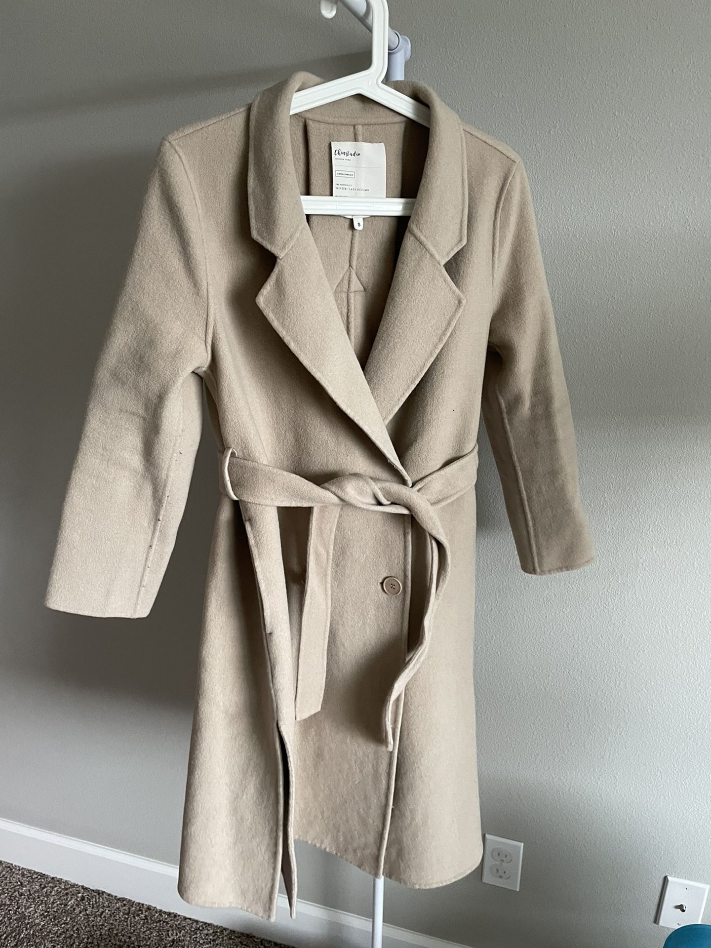 Chinstudio women peacoat overcoat size s 80% wool