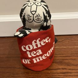 Vintage 1980 B Milan “Coffee, Tea Or Meow“ Stuffed Doll ByKnickerbocker Toy Co 