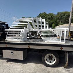 Spiral staircase white powder coated aluminum
