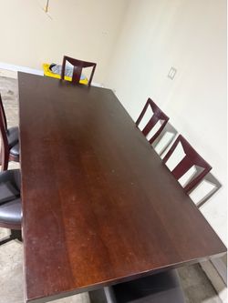 Table and 6 chairs 80-L x40 -w solid wood