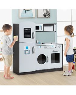 Brand new ✨️in box 📦 Costway Kids Play Kitchen 🍽🥧🍝🍳🧀🥐🍋‍🟩🥑🍓🍉🍍