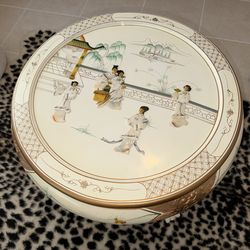 Vintage Hand-Painted Coffee Table – Elegant & Unique Design