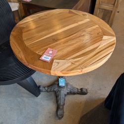 Teak Wood And Iron Bistro Table (Take 10% Off Till 03.31)