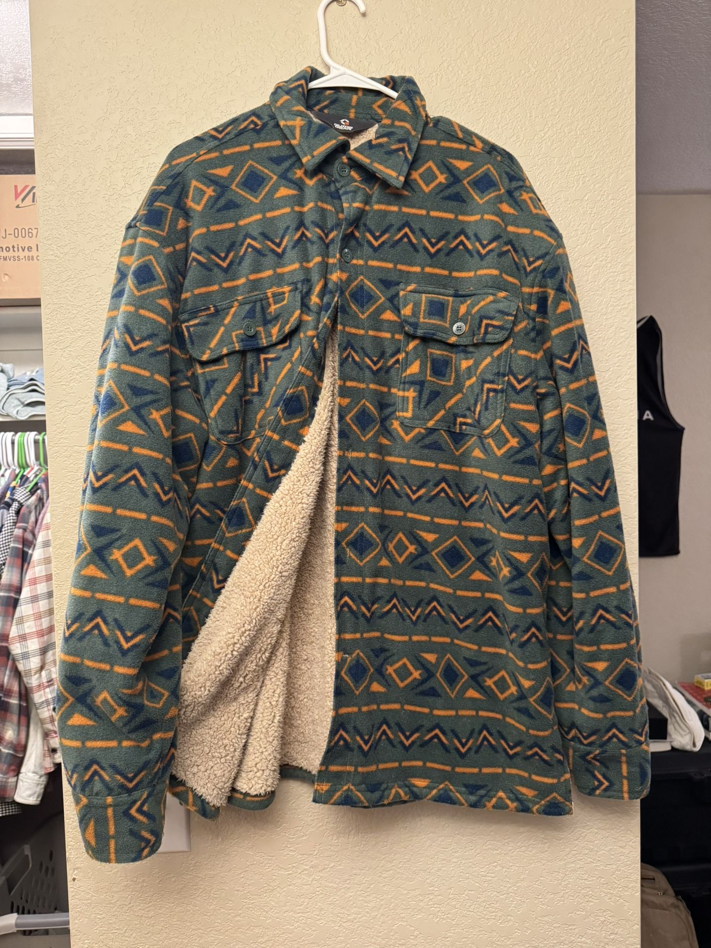 Retro Sherpa-Lined Shirt Jacket