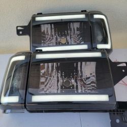 87-91 Ford F150 F250 F350 87-91 Bronco LED DRL Headlights Luces Micas Calaveras Faros Faroles Focos Headlamps 