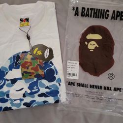 Bape Men's White Short Sleeve T-Shirt Large