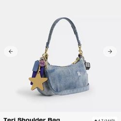 Coach Teri Shoulder Bag In Loved Denim
