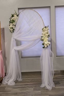Party, Arch With Florals And Curtain Included