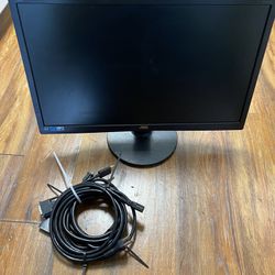 AOC 24 Inch LED Monitor (Dual Input), Includes Power & Video Cables No Dead Pixels
