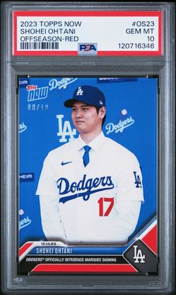2023 Topps Now Shohei Ohtani Offseason Red /10 PSA 10