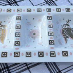 Vintage Pink & Gold Georges Briard Midcentury Peace Dove Serving Dish