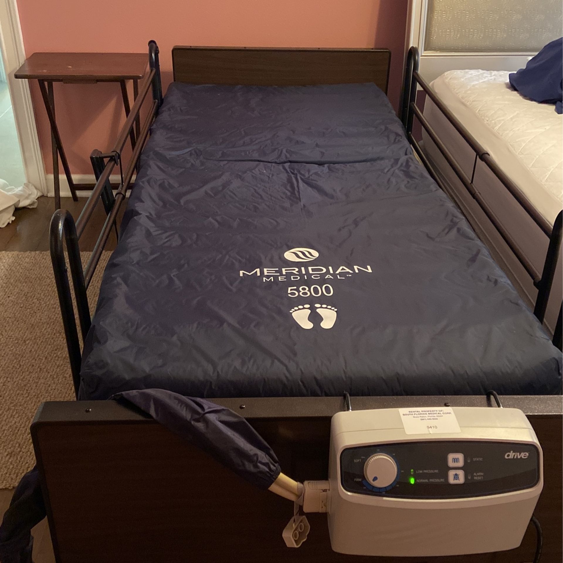 Hospital Bed W/ Bed Rails And Remote