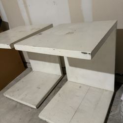 White Modern End Tables 