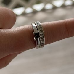 14k White Gold Setting With Wedding Band