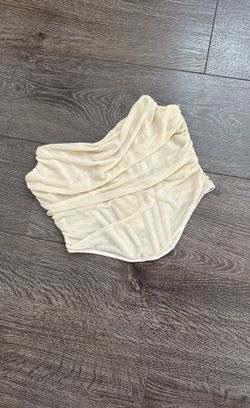 Beige Mesh Corset Top