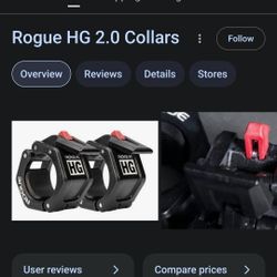 Used Rogue HG Collars Olympic Bar Clips-