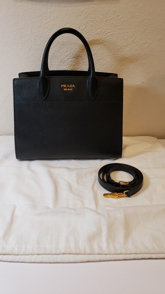 Authentic Prada saffiano & city calf Bibliotheque