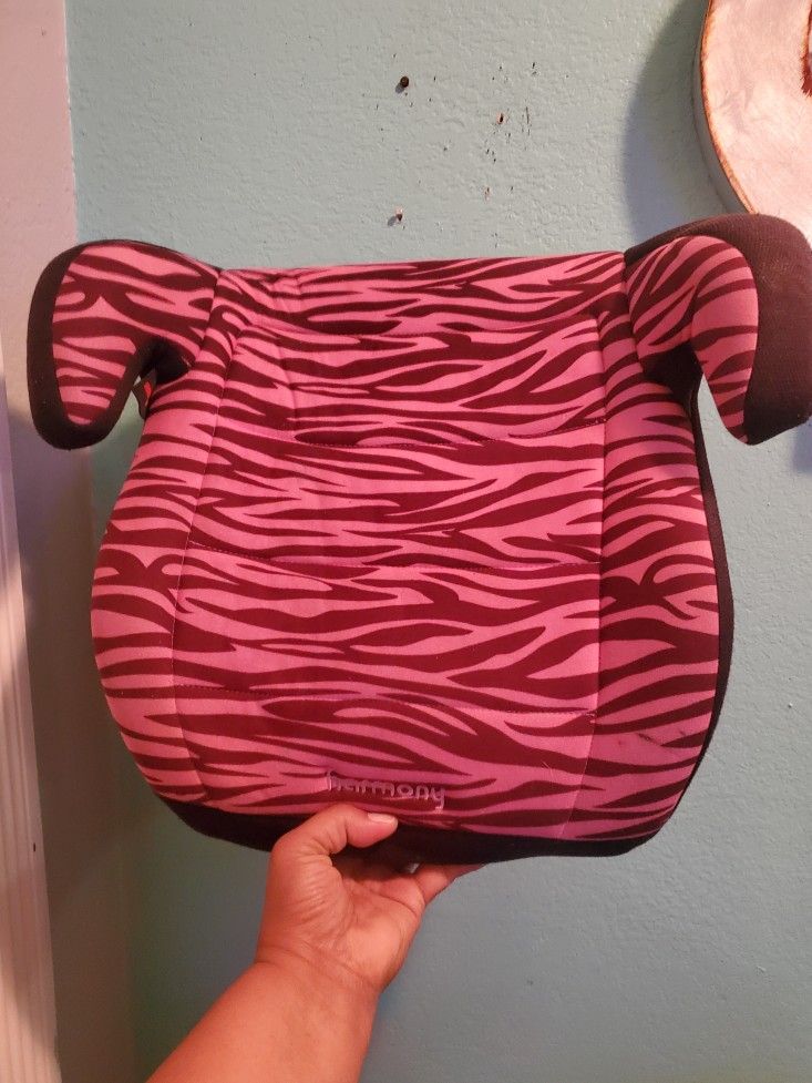Zebra Pink Booster Carseat..Great Condition 