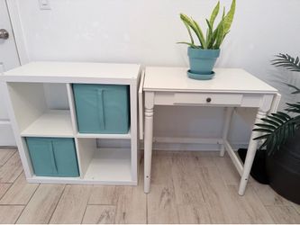 IKEA INGATORP Drop-Leaf Table + IKEA KALLAX Storage Shelf