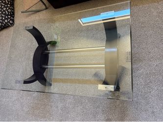 Glass coffee table and 2 glass end tables
