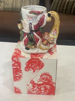 1994 Renaissance Santa figural ceramic mug by Fitz and Floyd.