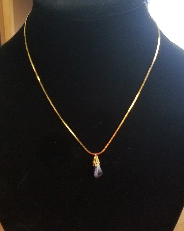Necklace With Amethyst Pendant