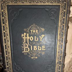 1880s large ANTIQUE HOLY BIBLE 