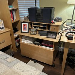 Crate & Barrel File Cart/shelf On Wheels